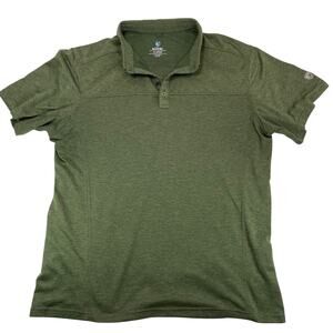 KÜHL Kuhl Response Polo Shirt Men’s XL Green Short Sleeve Hiking Technical Trail